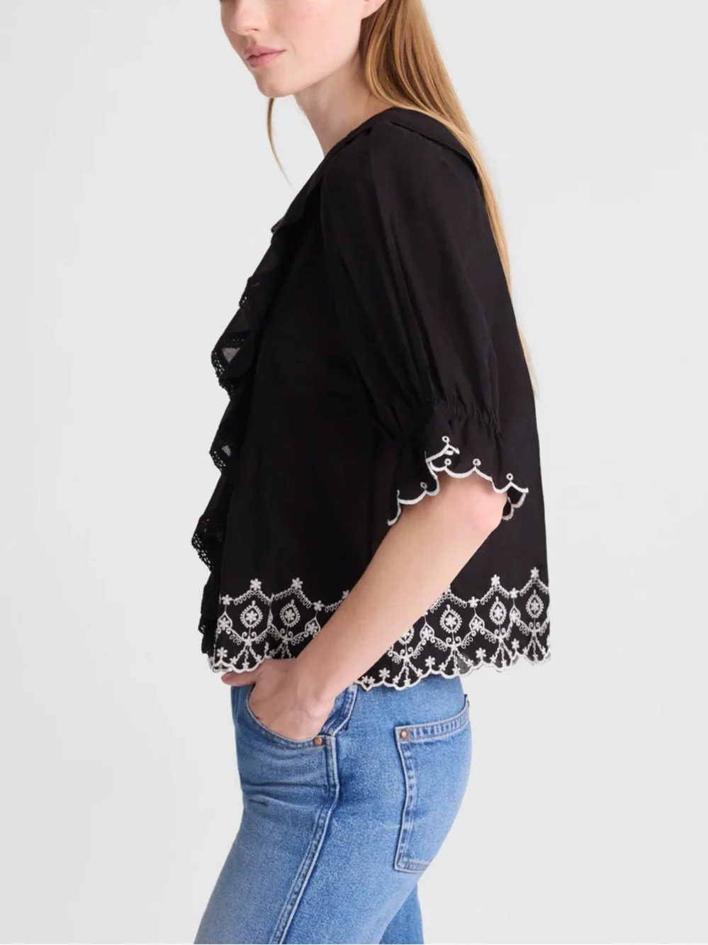 NWOT Madewell The Blaire Top, size XS Jet Black